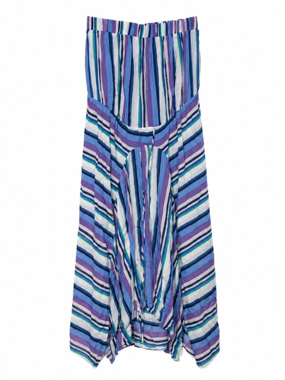 Swimsuits For All Strapless Summer maxi dress size 18/20 blue purple drawstrig